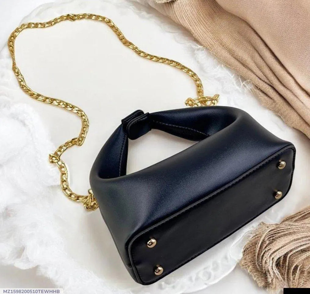 Girl's PU Leather Plain Shoulder Bag