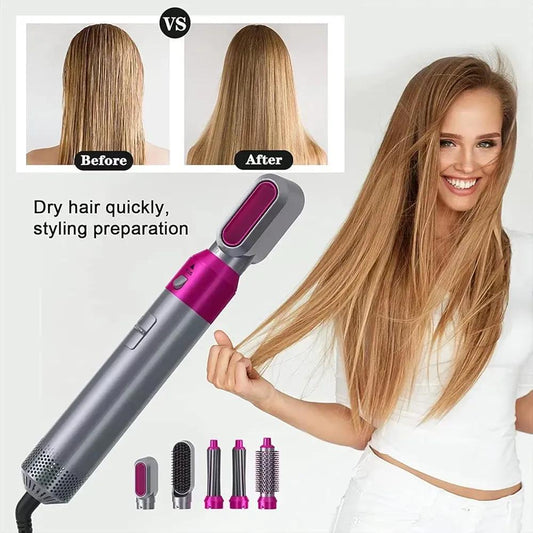 5in1 Low Noise & Safe Hair Curler & Straightener