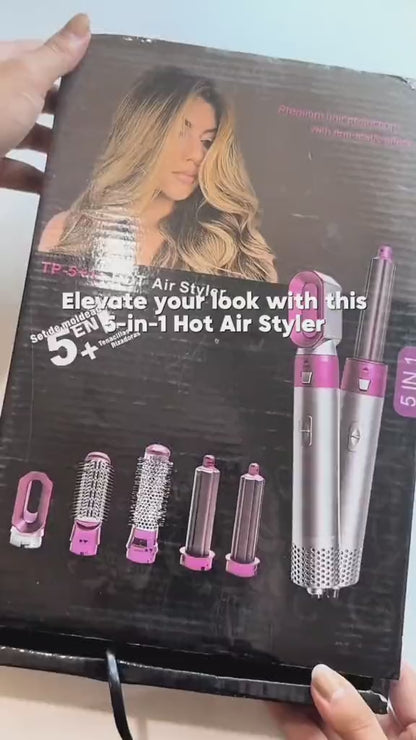 5in1 Low Noise & Safe Hair Curler & Straightener